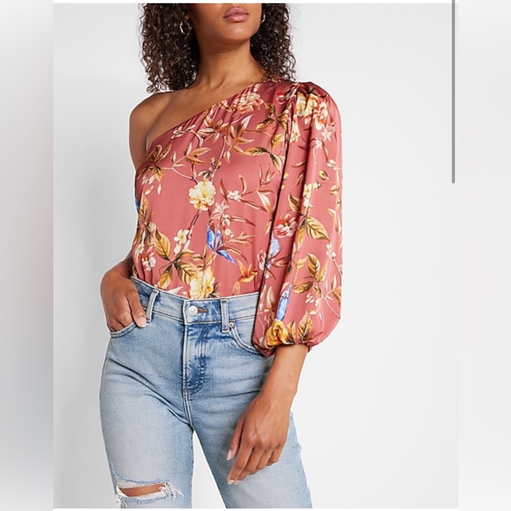 Express Floral One Shoulder XS